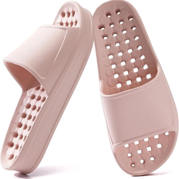 Unisex Waterproof Shower Shoes Soft Cushioned Anti Slip Drain Holes - Picture 1 of 5
